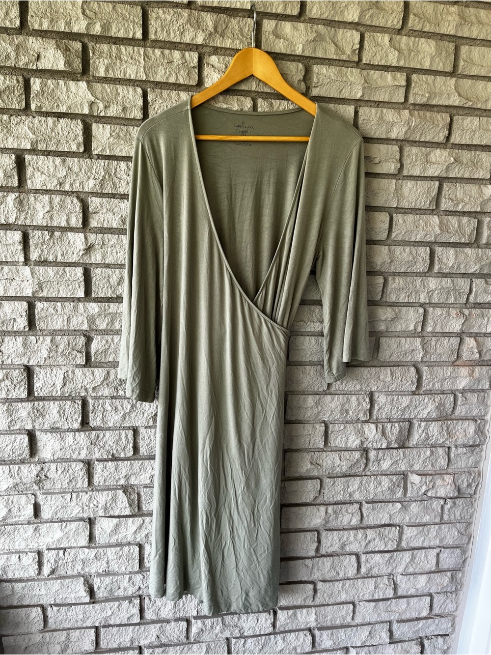 Caden Lane Sage Green Maternity Nursing Bamboo Robe One Size